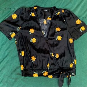 Madewell Floral Wrap Top - M
